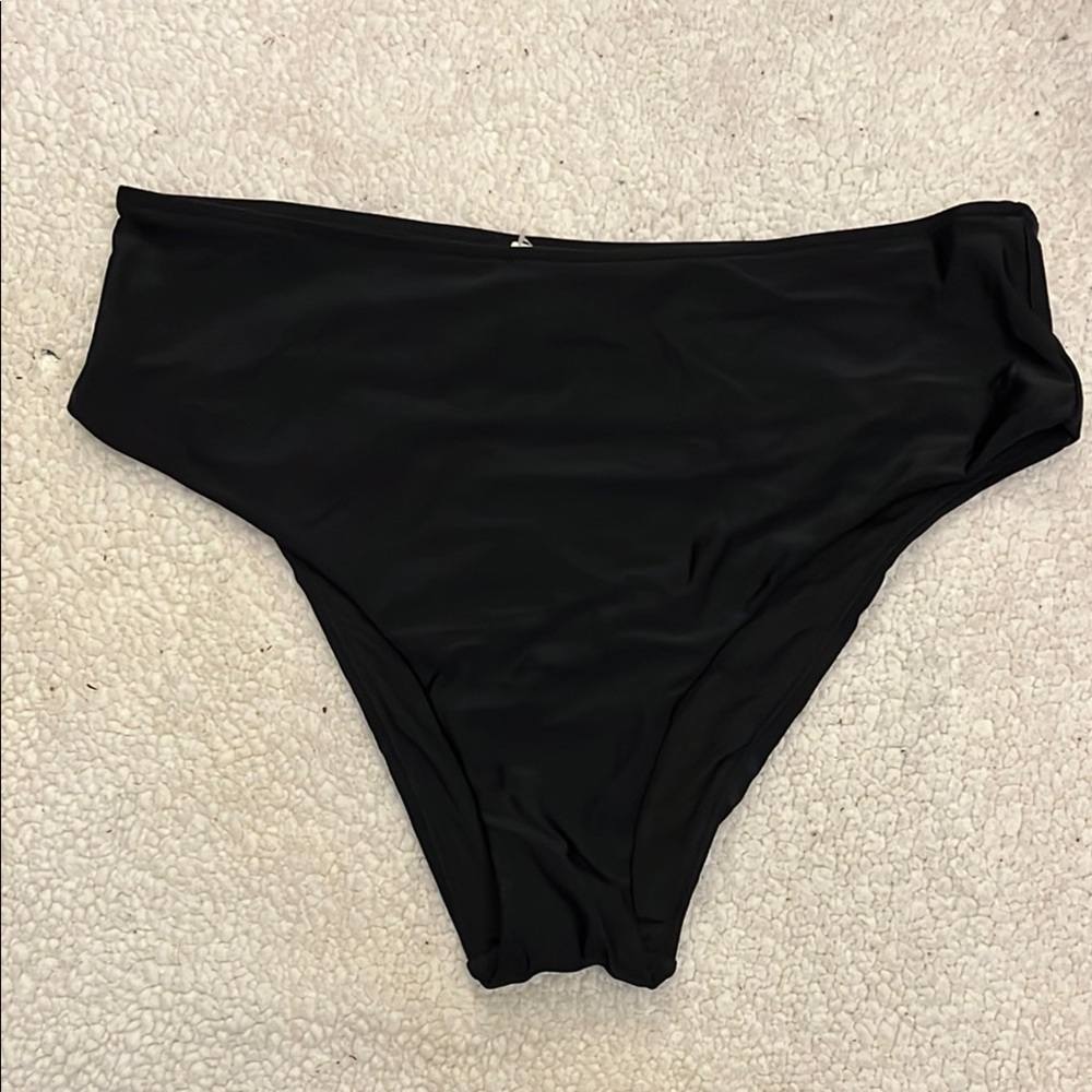 Aerie Black High-Cut Bikini Bottom